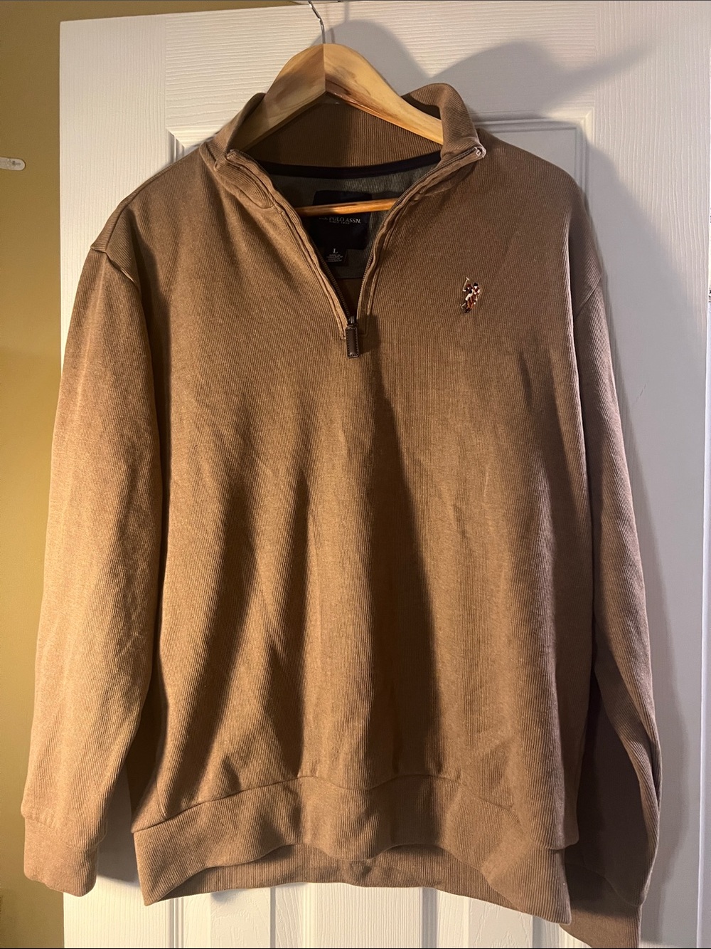 U.S. Polo Assn. Men's Brown Quarter-Zip Sweater